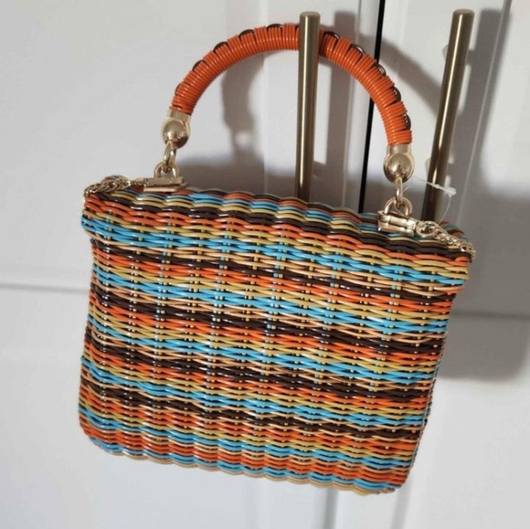ZARA Colorful rotin handbag - Picture 2 of 3